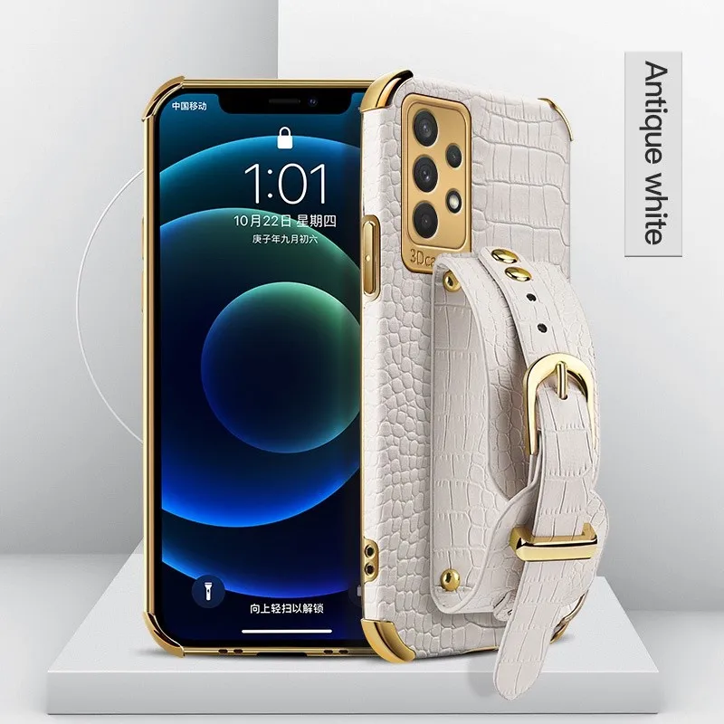 

Cell Phone Case For OPPO A92S A53 A52/A72 A32 A31/A8 RENO 6 5 4 3 Pro Lite Realme GT V3 V5 V15 Wrist Strap Crocodile Leather, Multi colors