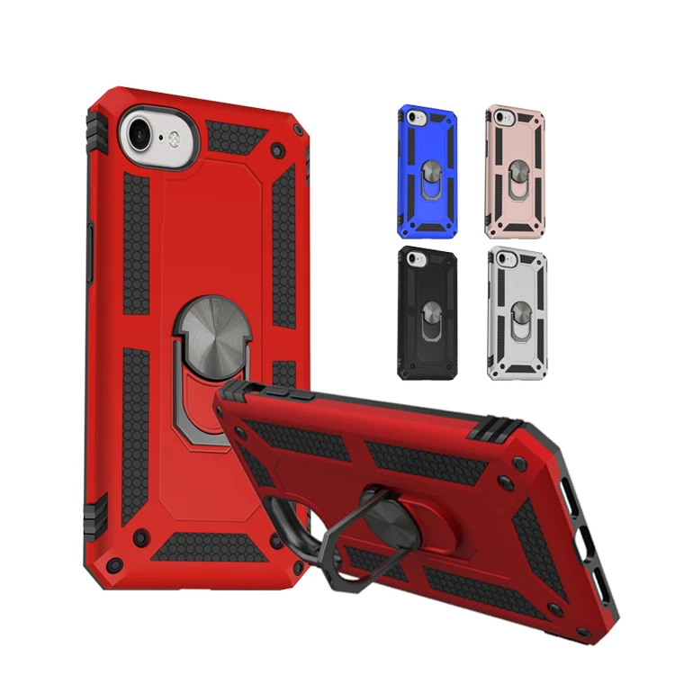 

2021 6Splus Case Metal Ring Holder Armor Full Protection Phone Case For I Phone 6G 8G 6 6S 7 8 Plus Back Cover Iphone Case