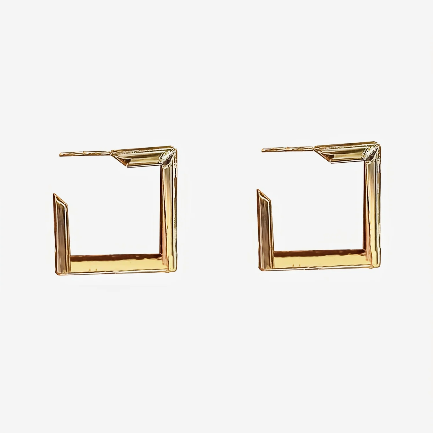 

925 silver needle alloy geometric big earrings temperament luxury square high-quality stainless steel European and American fash