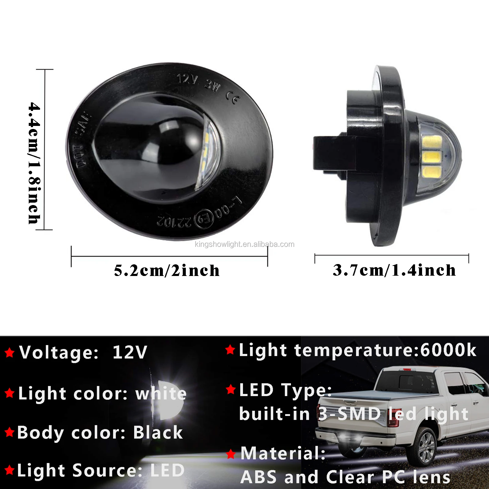 2x White LED License Plate Light For Ford Explorer Lincoln Mark LT Ford Bronco II F150 F250