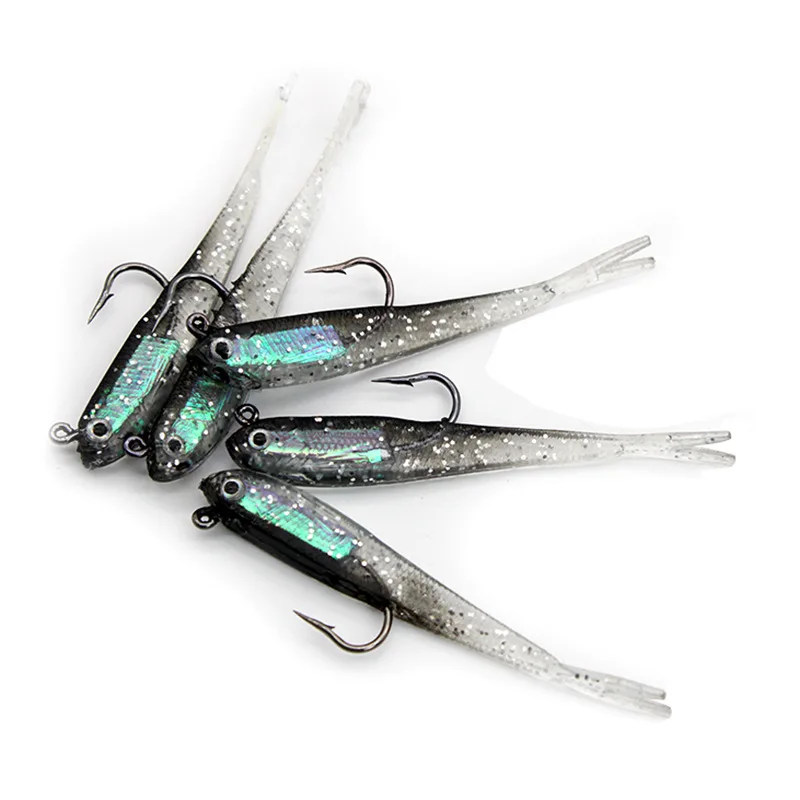 

Factory Wholesale Grey Soft Fish with Lead Hook Lead Rod Soft Fish Lures