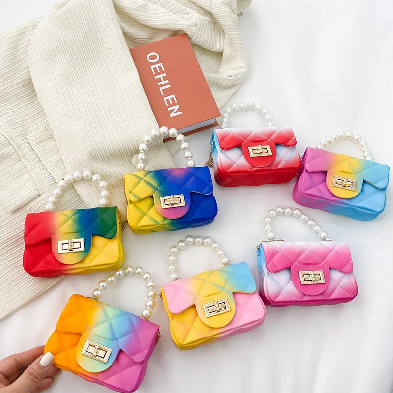 

2021 Korean Style Cute Baby Accessories Bag Fashion All-match Jelly Messenger Bag, 7 colors
