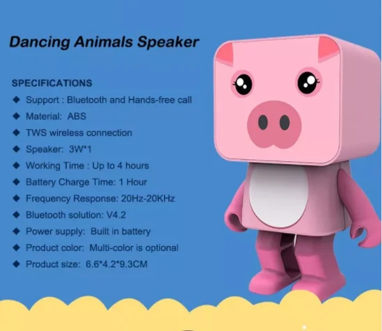 Dancing Animals Speaker Fashion High Quality Wireless Bluetooth Cute Printed Original Patented Dancing Speaker - ANKUX.COM