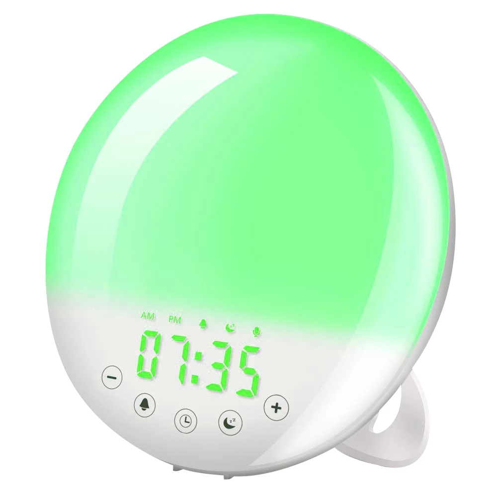 

2021 Factory 7Colors 2Alarm 8Natural Sounds Digital clock sunrise wake up light alarm