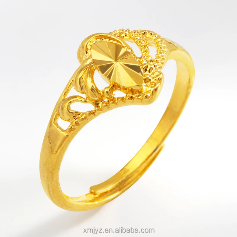 

Korean Version Of The Ring Brass Gold-Plated Large Flower Personality Ins Wind Ring Female Wholesale Direct Sales
