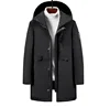 1winter custom black windproof power bank heating jacket lithium battery powered USB connector heated work long coat for men