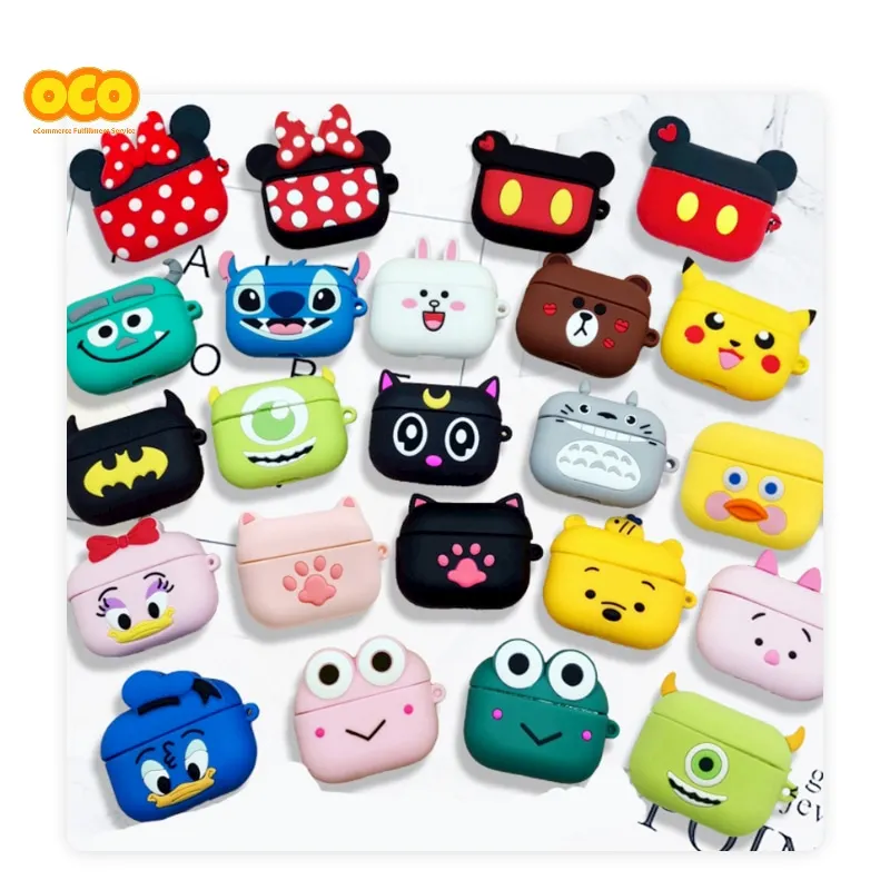 

OcoDropship Silicone Cute Case For Airpods Pro Case For Apple Airpods Pro Cover Earphone Case For Air Pods pro 3 Fundas