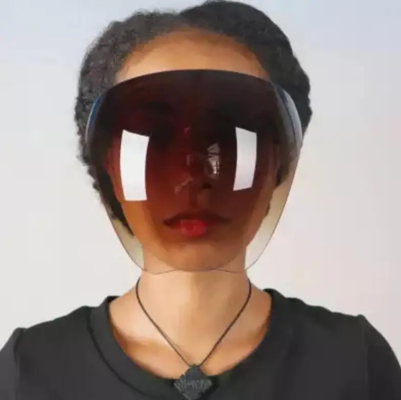 

Bogoo Face Shield Glasses Men Women Fashion Safety Clear Sunglasses Transparent Brown Oversized Shades Protective Mask