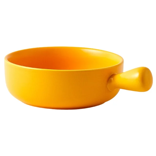 

Ceramic porcelain baking bowl Nordic color glaze creative instant noodle bowl with handle household salad bowl tableware, Colors