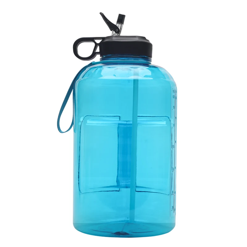 

one gallon sport water bottle transparent Large Capacity motivational Water Bottle PETG Plastic Time Marker custom logo, Customized color