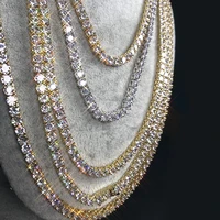 

Wholesale Tennis Chains Custom Brass Zircon Cross hip-hop Jewelry Mns Women Tennis Chain Necklace