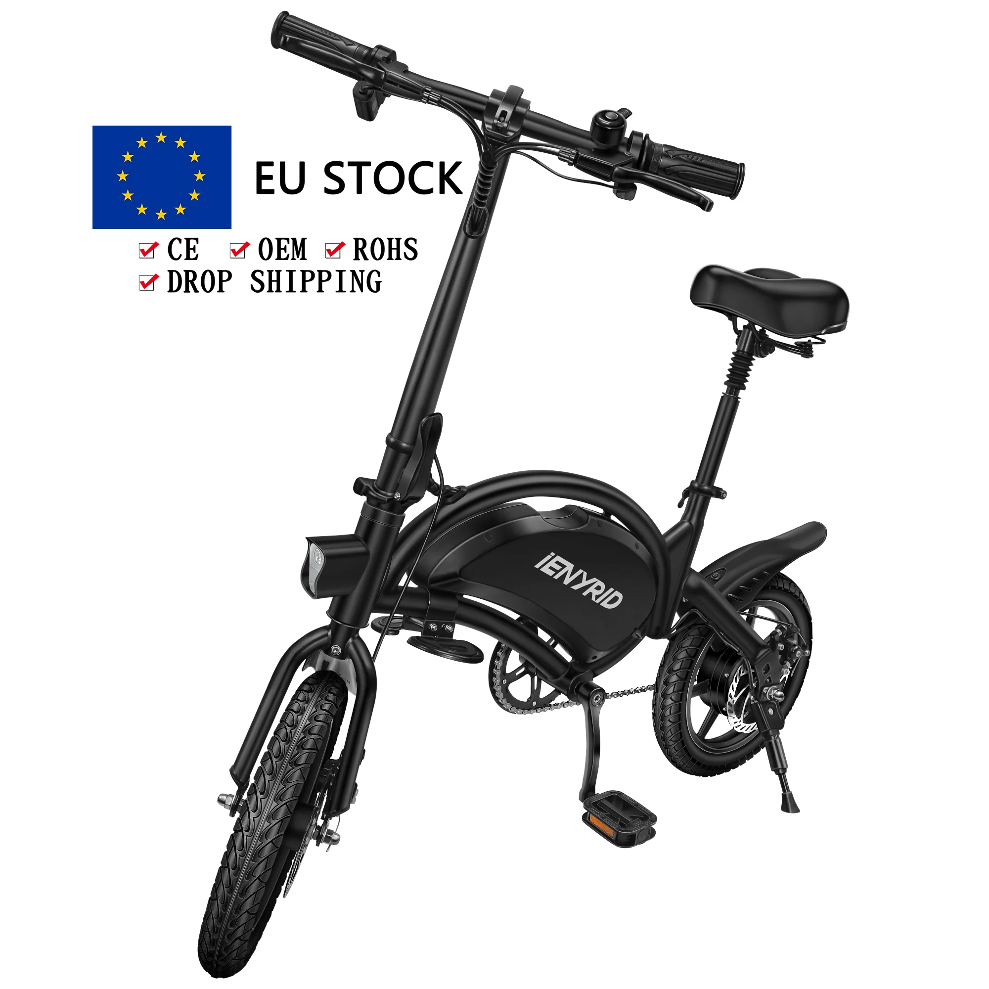 

EU warehouse iENYRID b2 folding electric bike two wheel e bike 45KM/H 400W 14inch Pneumatic tire electric bike
