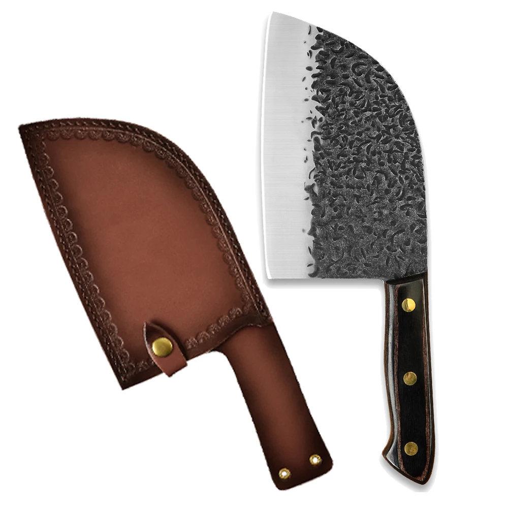 

Super Sharp Pakka Wood Heavy Duty Bone Chopping 7 Inch Full Tang Factory Knives Wholesale China Butcher Knives Set