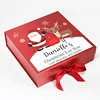 Xmas Hardcover Box For Present Packing Luxury Cardboard Can be Flat Packaging Foldable Red Christmas Boxes for Eve