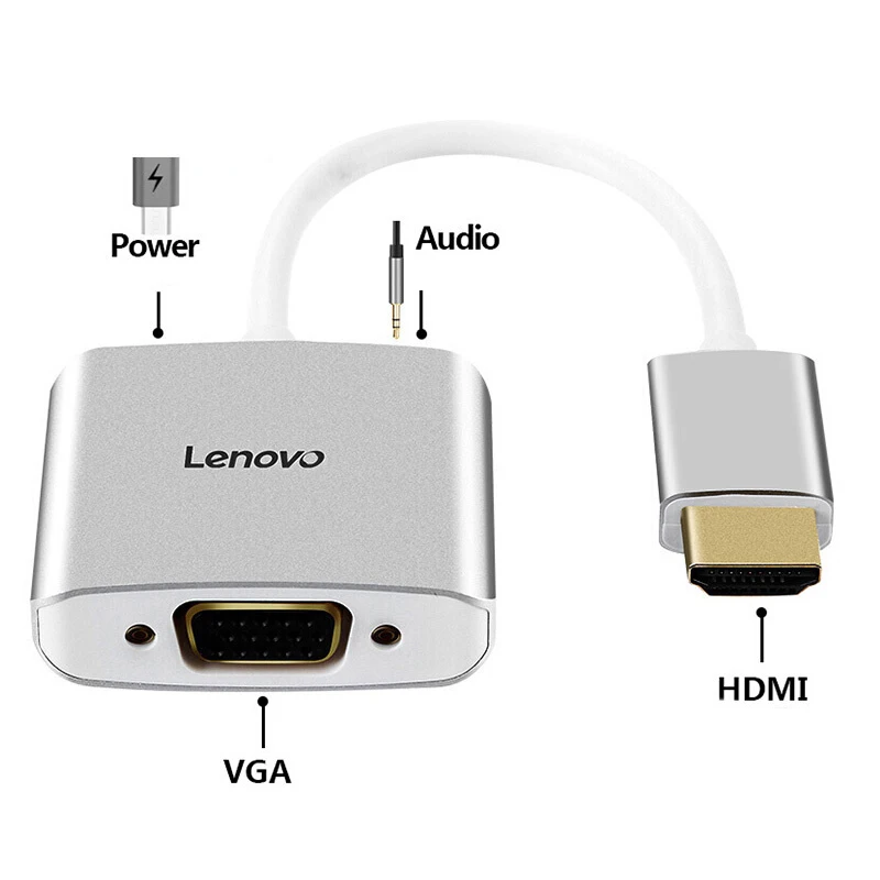 

3 In 1 Hub 3.5 audio VGA HD MI multi function adapte for computer TV notebook micro charging Docking Station, White