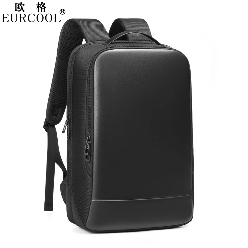 

Eurcool Factory Waterproof Business Urban Leather Smart 15.6 Anti Theft Slim Durable Vintage Laptop Backpack Bag USB For Men