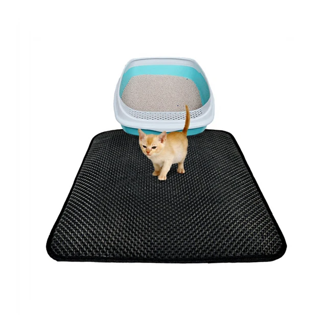 

Cat Litter Mat Cat Litter Trapping Mat, Honeycomb Double Layer Design, Urine and Water Proof Material Cat Litter Mat, Black,gray