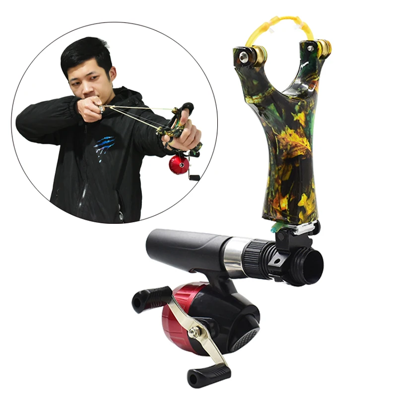 

Outdoor Fish Shooting Slingshot Set Pulley slingshot with fish dart and powerful rubber band slingshot hunting accessories
