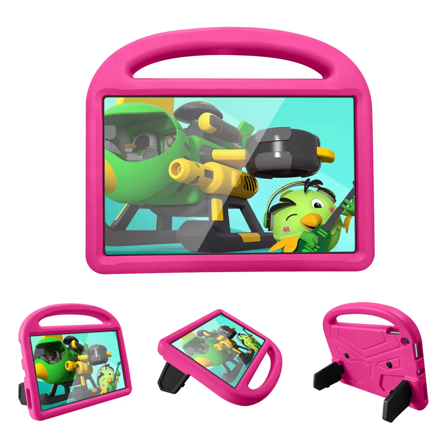

Hand Held EVA Coque Soft Silicone Tablet Stand Cover For Amazon Kindle Fire HD 10 2021 Kids Case