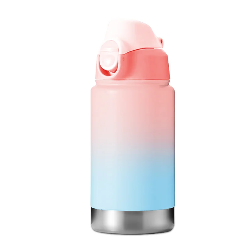 

Eco-friendly Kids Drinking Cartoon stainless steel Water Bottles BPA Free PP straw lid Children Bottle Children Kettle Portable, Customized color