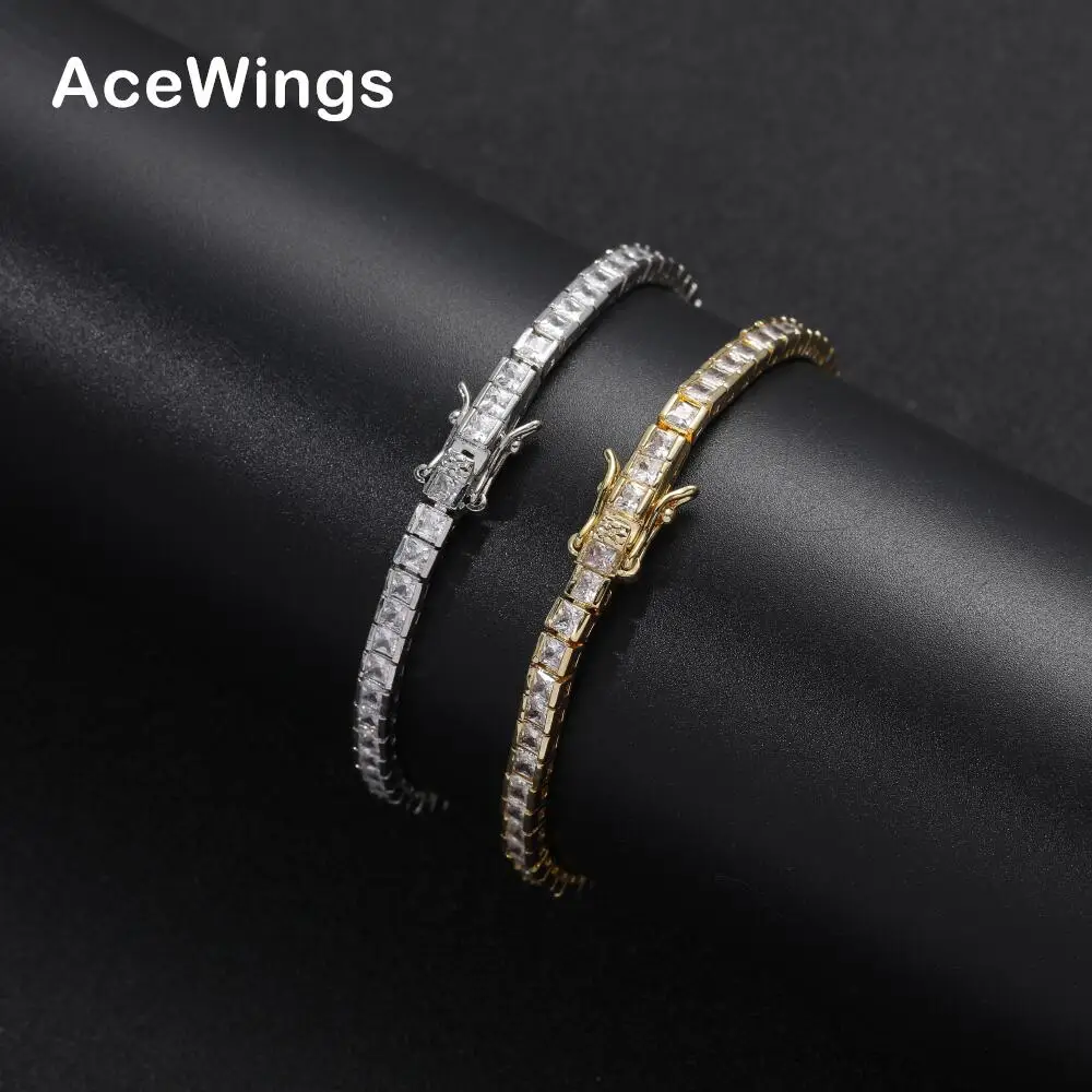 BB117   2.5mm  7"  8"Tennis Chain Bracelet Hip Hop Jewelry Gold Silver Material CZ Bracelet Iced Out