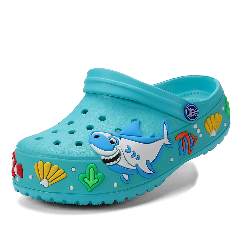 

child Hole shoes indoor flip flop Ocean bubble Soft-soled Non-slip, Blue