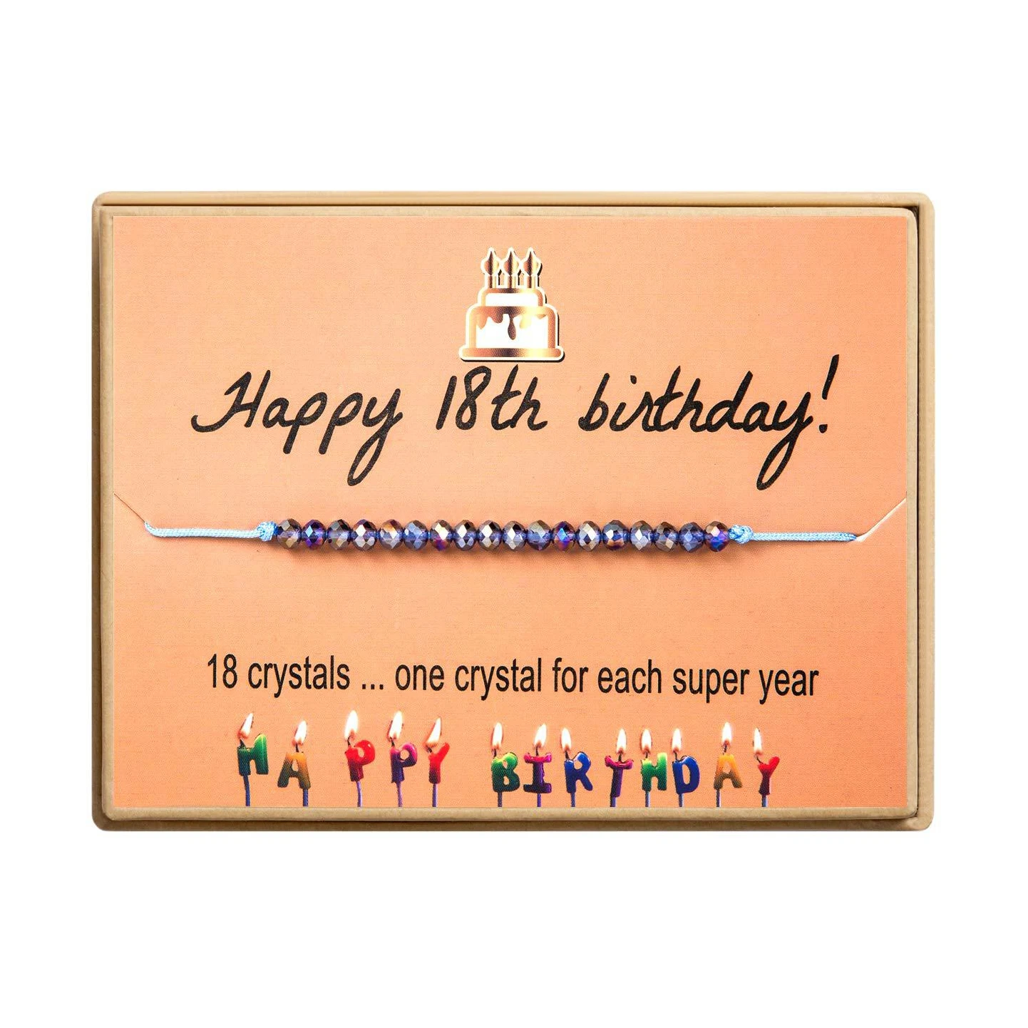 

Hot Sales Happy Birthday Gift Bracelet Handmade Crystal Beaded Bracelet Jewelry Beads Birthday Card Bracelet