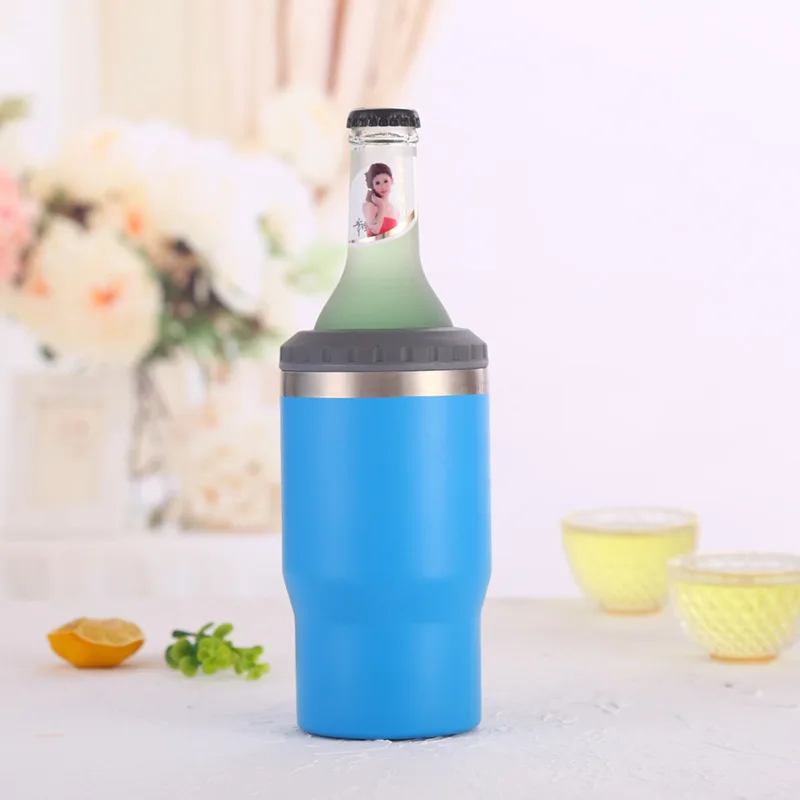 

2 in 1 14oz Cola Can Cooler Beer Bottle Holder Insulator Double Wall vacuum Stainless Steel Can keep cold, Customized color acceptable