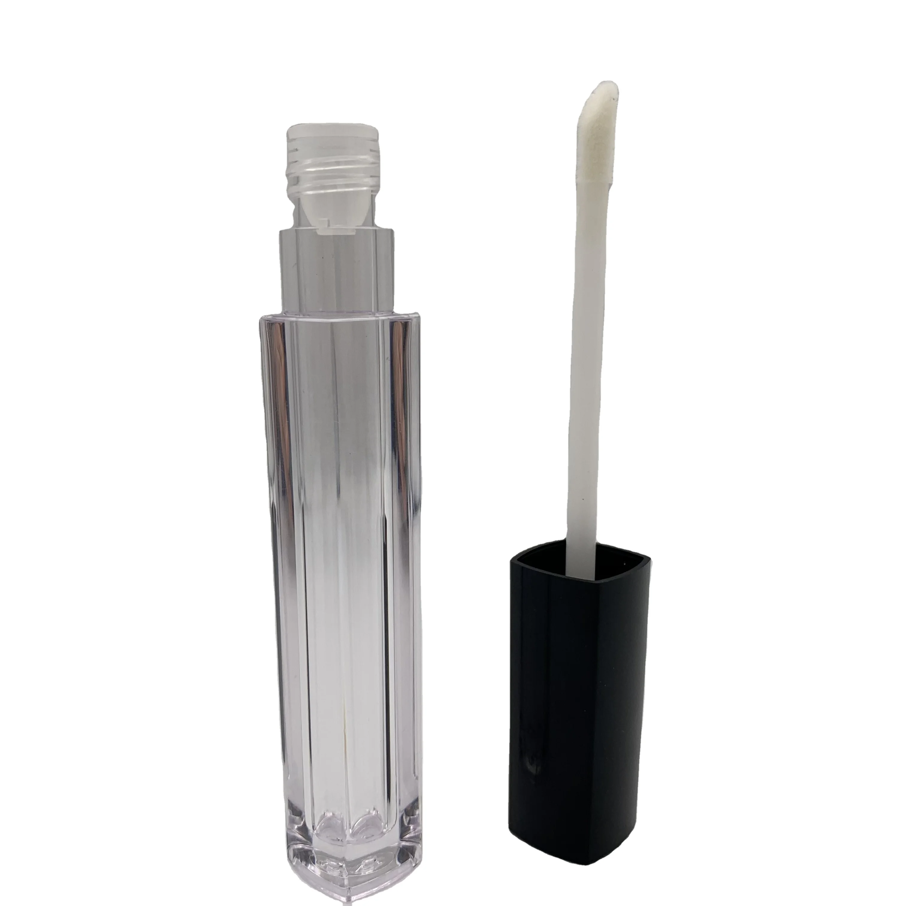 

Clear slim cylinder cosmetic tube wholesale lip gloss empty tube cheap private label lip gloss, Clear,white black and custom