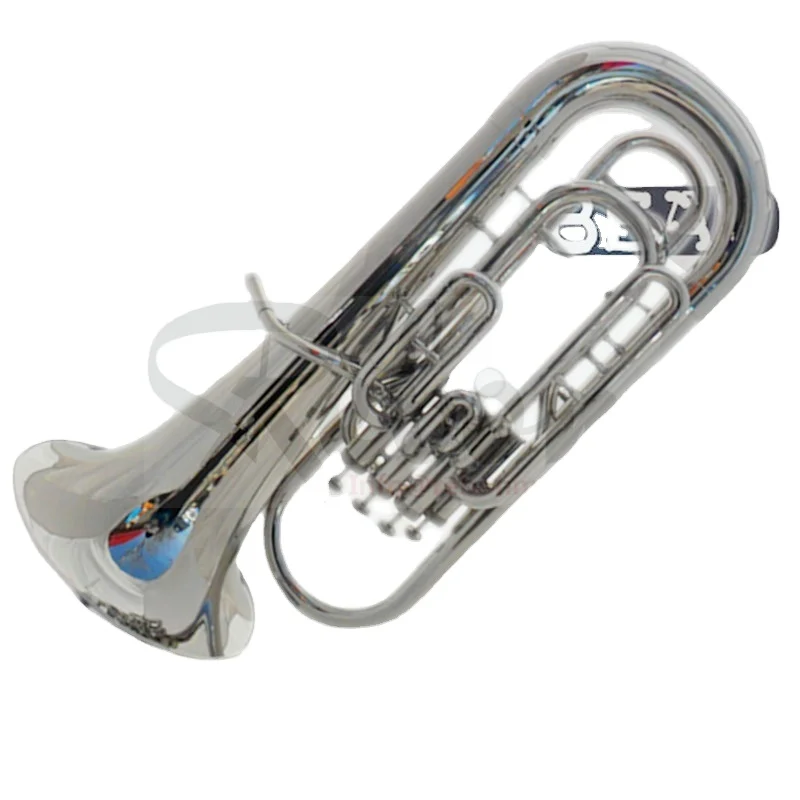 Weifang Rebon  Bb  Key Nickel Silver Baritone  Tuba