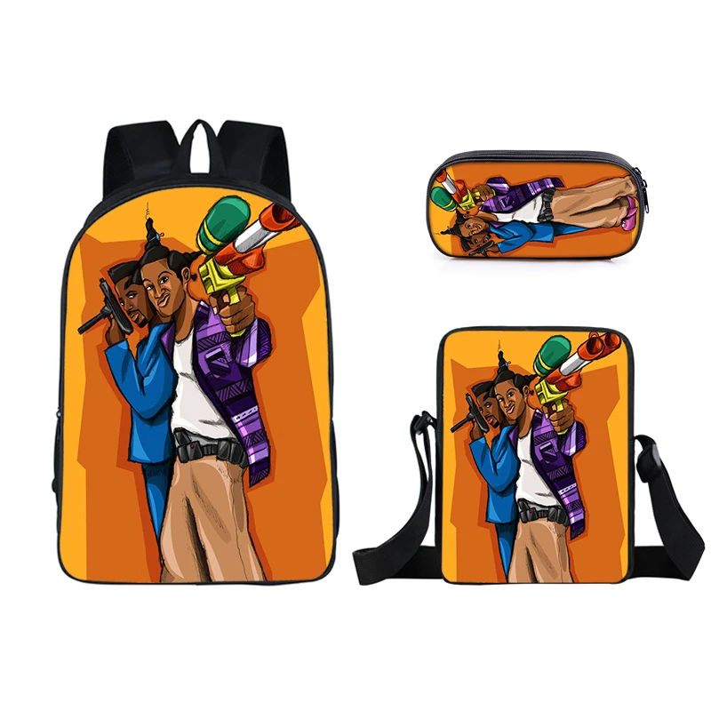 

Prince Of Bel Air Artwork Cartoon Ben 10 Games Print Children 3Pcs Set School Bags Kindergarten Boys Girls Kids School Backpack, Customized