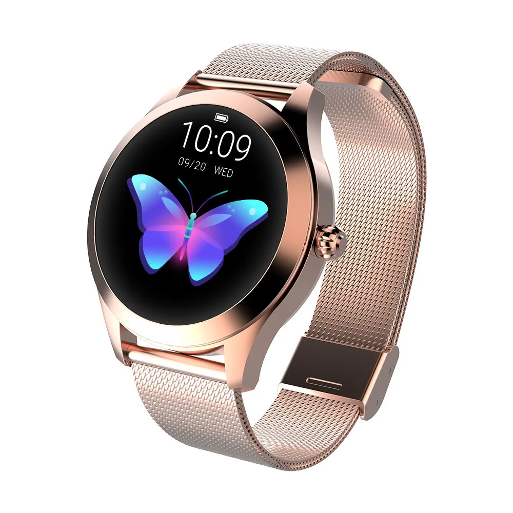 

Amazon New Products KW10 Smart Watch Women IP68 Waterproof Heart Rate Monitoring Fitness Bracelet Smartwatch KW10, Gold sliver, black, white