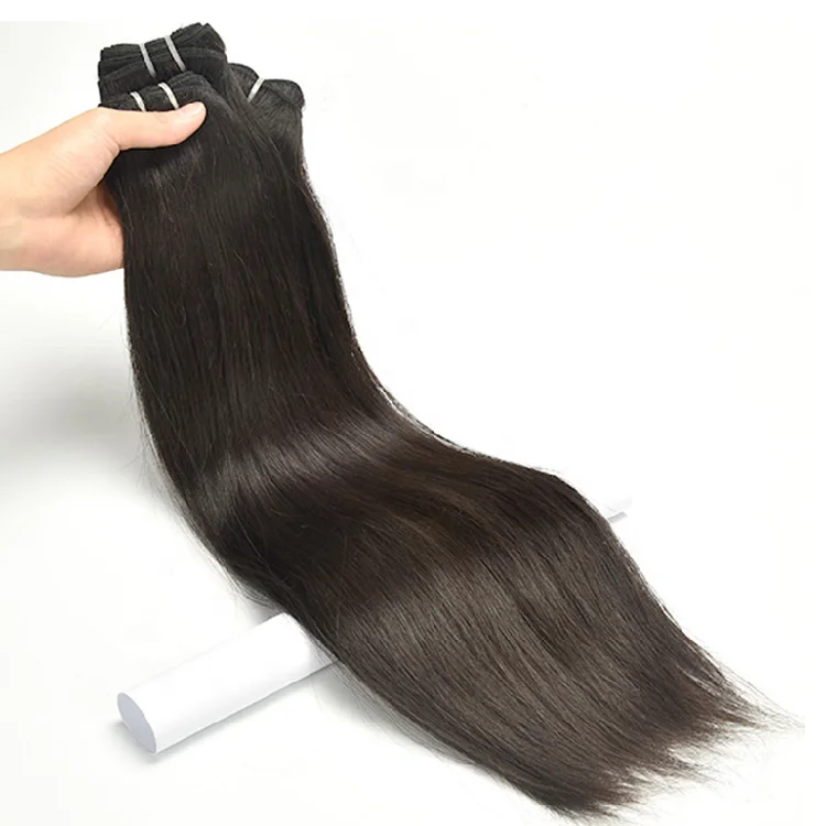 

Dropshipping service grade 10a 12a Brazilian human virgin real hair extensions double drawn straight vendors