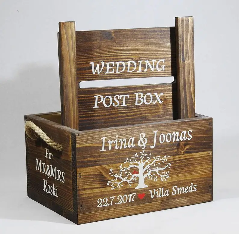 Source Personalised Rustic Wooden Wedding Card Post Box Vintage