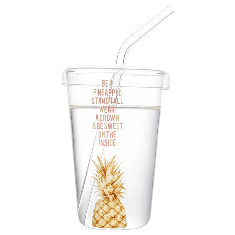 

Glass Bubble Tea Cup with Glass Straw