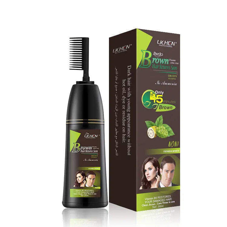 

Magic Comb Hair Dye Professional Hair Color Manufacturers The Black Herbal Ingredients Normal Shampoo Semi-permanent 200ml*2