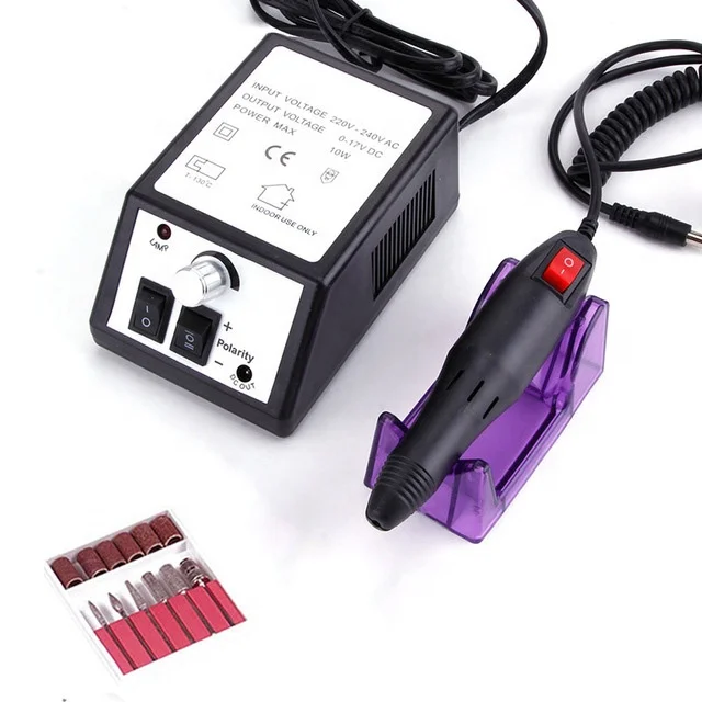 

Professional Electric Manicure Machine with Drills 6 Bits Pedicure tools Nail Art Equipment Nail Drill, White,gray,black,pink