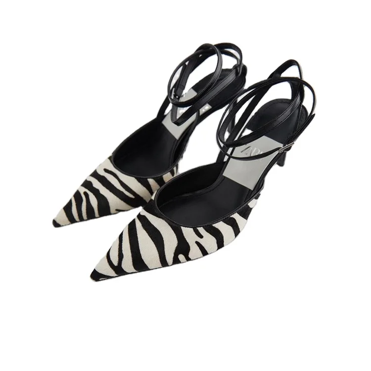

zebra fabric summer 2020 sandals for women and ladies pencil heel