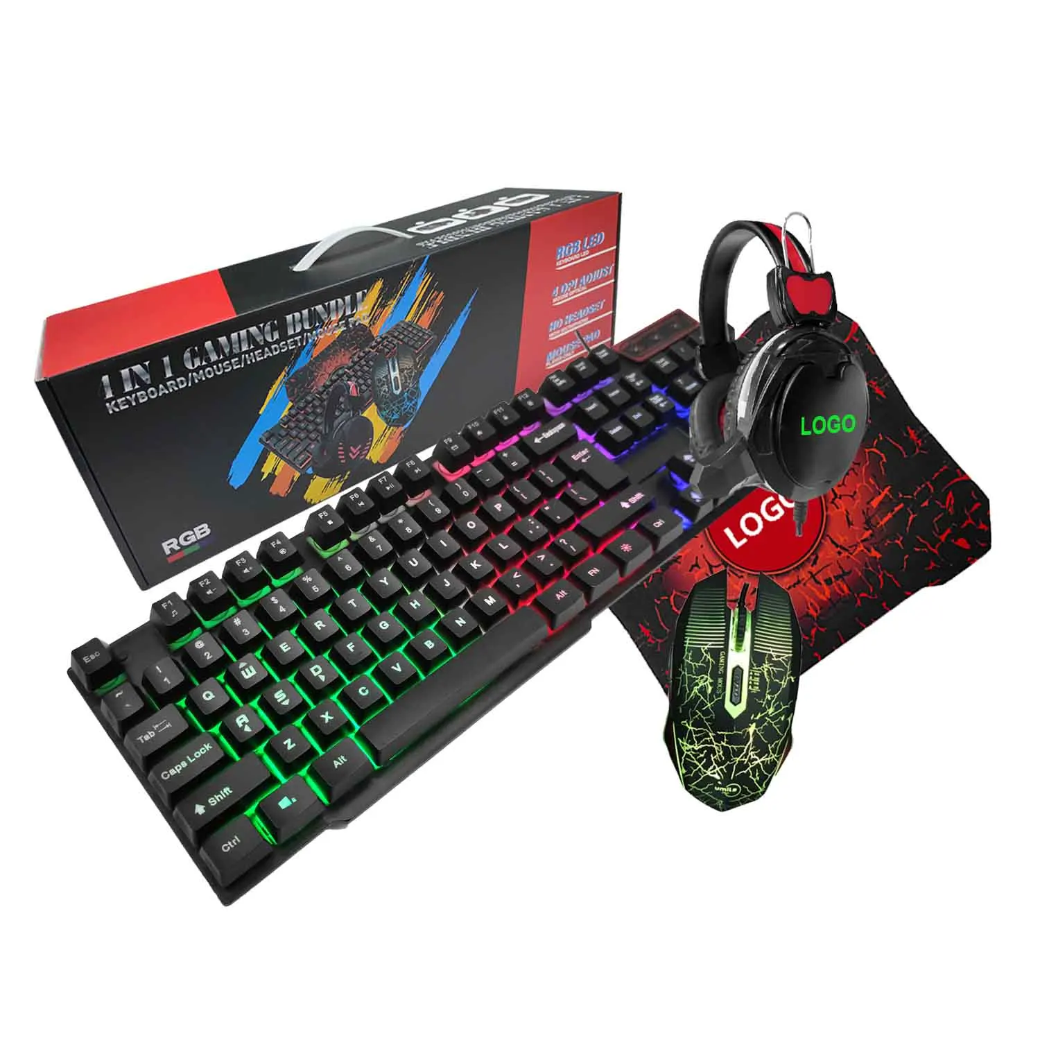 

In Stock Wholesale Prices 104 Keys RGB Colorful Backlit Gaming Keyboard And Mouse Gaming For Laptop DOTA Gamer, Customized colors