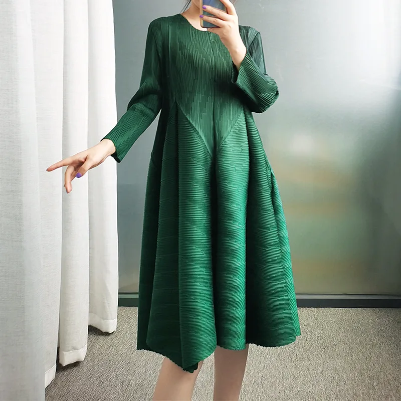 

low moq stretchable jupe plissee taille haute 100% polyester casual pleated muslim dress, As shown