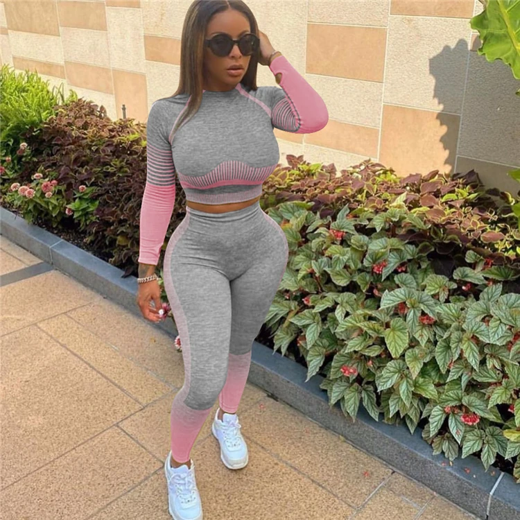Hot Seller Winter Two Piece Jogger Set Women Fashion Clothing 2020 Casual Print 2 Piece Outfit Set Woman Clothing