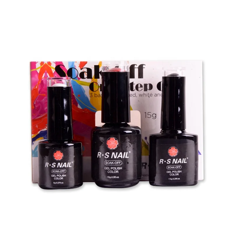 

fashional cosmetic nail art one step gel polish set, 3 colors