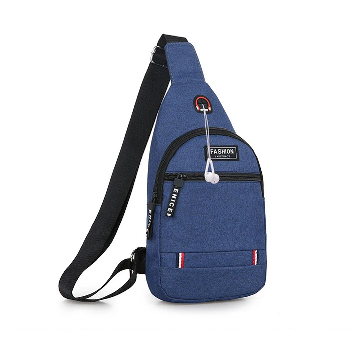 

Multilayer men's leisure bag Oxford cloth outdoor sports messenger zipper anti-theft chest bag, Grey,black,blue
