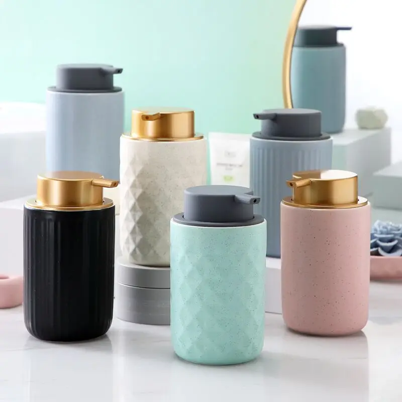 

Nordic Ceramic Hand Sanitizer Bottle Creative Bathroom Shower Gel Bottle Minimalist Lotion Bottle Portable Hotel Soap Dispenser, Blue/white/pink/black/green