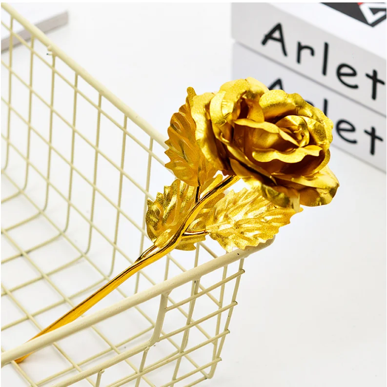 24k Gold Rose Flower Wedding Creative Gift 24k Gold Plated Rose