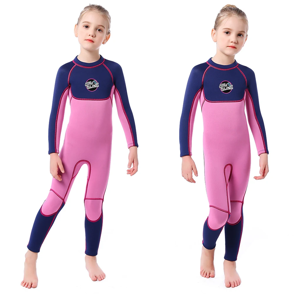 

Cute In Stock Fast Delivery 3mm Neoprene Sun Protect Full Body Long Sleeve Surfing Swim Diving Suit Wetsuit for Girl Kids, 4 color