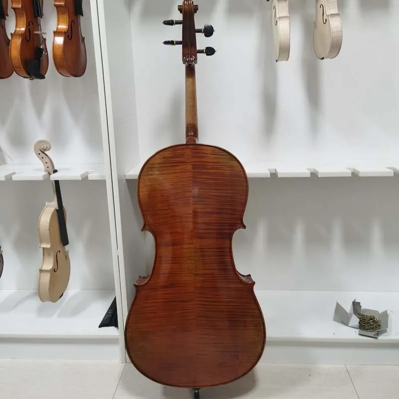 

High quality natural flamed handmade professional cello in stock, Can be produced according to customer's requirement