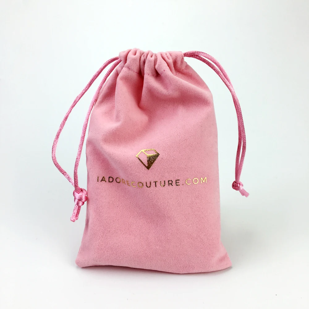 

Lined Gift Bag Small Velvet Jewelry Pouch for Perfume Bottle Custom Logo Drawstring Satin Screen Printing Free Shoes & Clothing