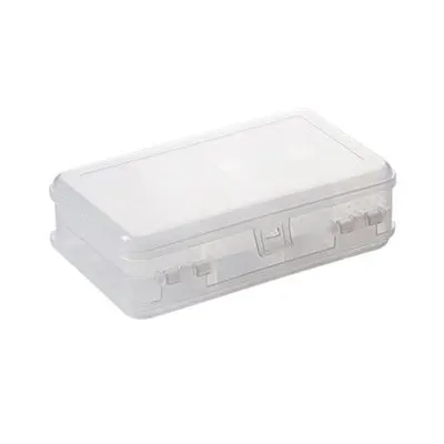 

Double-layer Jewellery Storage Box, Plastic Partitioned Jewelry Finishing Small Box, Square Portable Storage Transparent Type