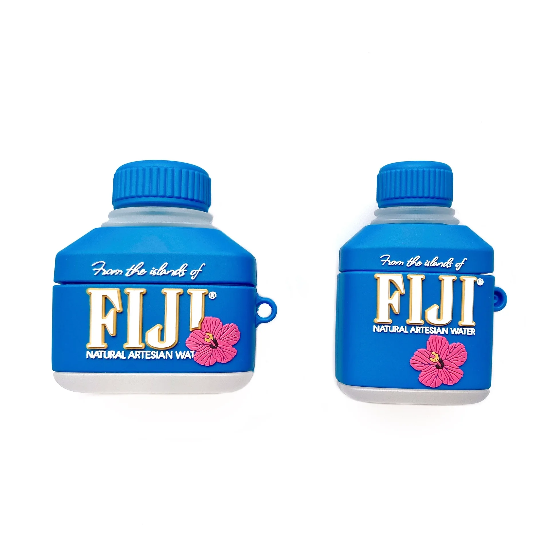

Dropshipping 3D FIJI Mineral Water Bottle Design Earphone Case with Hook for Airpods Pro Cute Funny Drink Cover for Airpods 1/2, Blue